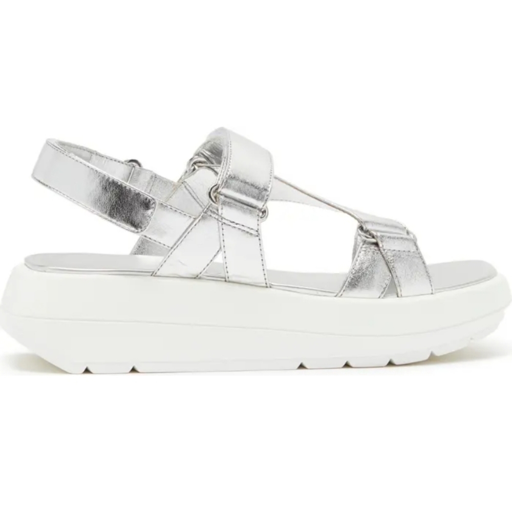 Stuart Weitzman Zolie Metallic Leather Platform Sandals Silver -8.5 - Picture 3 of 8